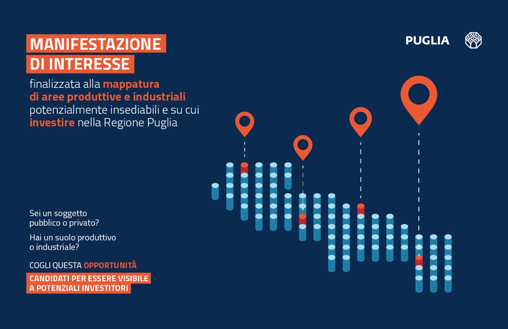 manifestazione d'interesse, mappatura di aree produttive e industriali
